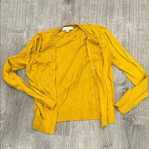 LOFT Women's Golden Yellow Button-Front Cardigan
